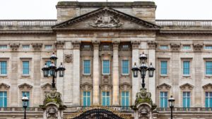 The entrance of Buckingham Palace